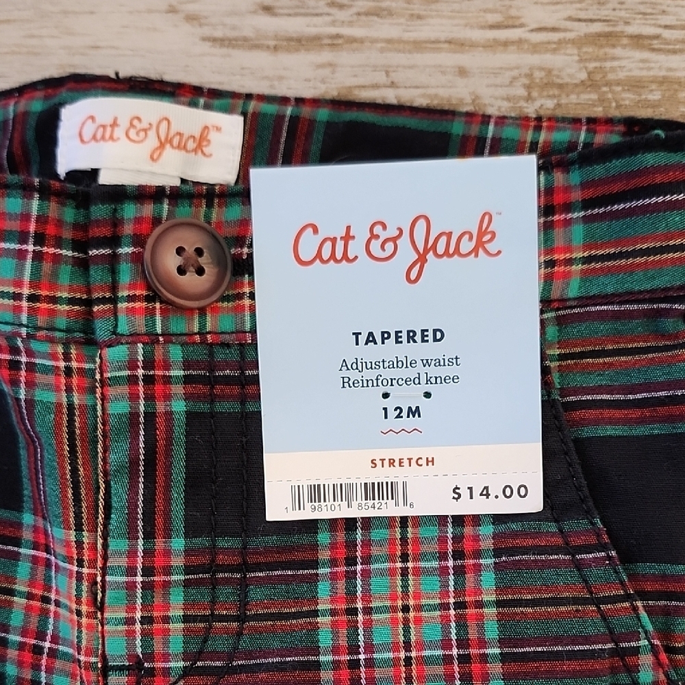 Cat & Jack Red and Black Formal Pants - Picture 3 of 9